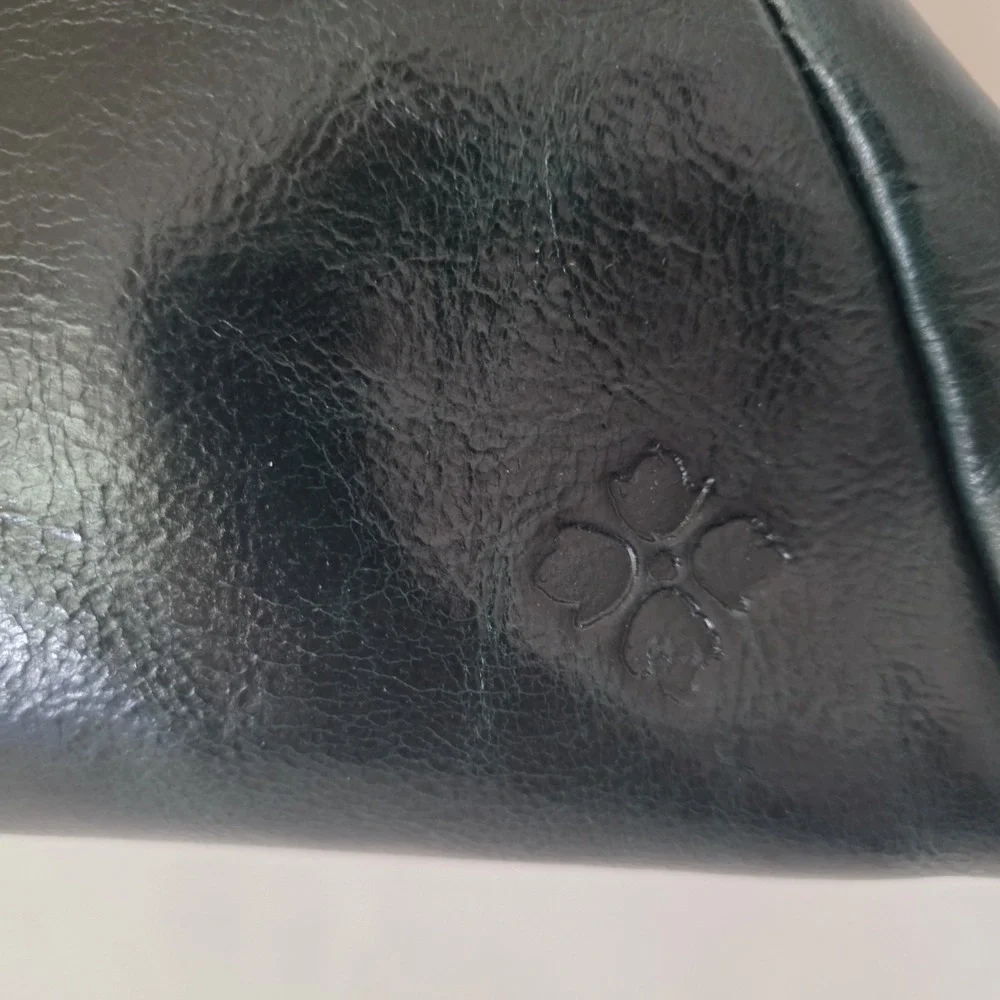 Patricia Nash Gisele Green Leather & Faux Fur Clutch Crossbody Frame Purse NWOT‎